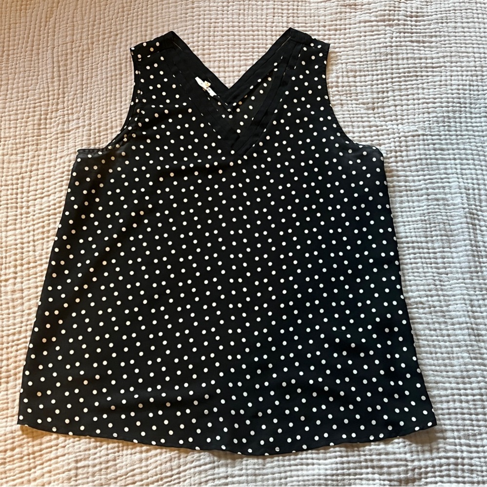 Maurices black & white polka tank